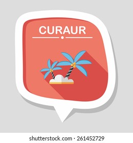 Palm tree flat icon with long shadow,eps10