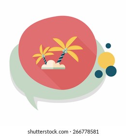 Palm tree flat icon with long shadow,eps10
