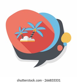 Palm tree flat icon with long shadow,eps10