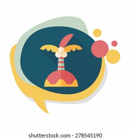 Palm tree flat icon with long shadow