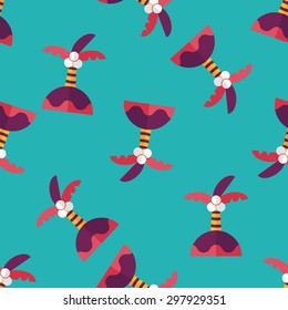 Palm tree flat icon seamless pattern background
