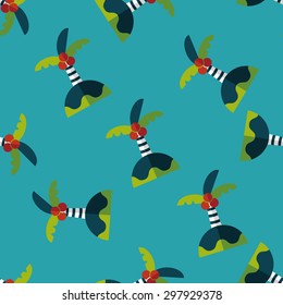 Palm tree flat icon seamless pattern background