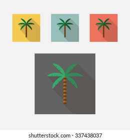 Palm tree, flat illustration.