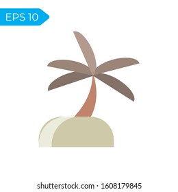 Palm tree flat minimalist icon design summer theme
