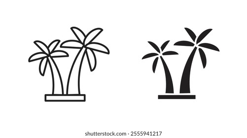 Palm tree flat simple vector symbols illustration.