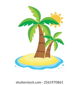 Palm tree flat vector illustration