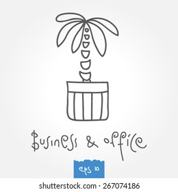 a palm tree in a flowerpot vector icon