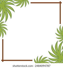 Palm tree Frame border decorative with palm plants