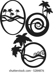 Palm tree frames and elements