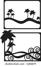 Palm tree frames and elements