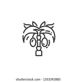 palm tree with fruit flat outline icon of Egypt, concept silhouette in linear design, vector illustration