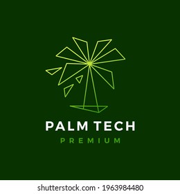 palm tree geometric logo vector icon illustration