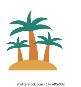 palm tree glyph flat vector icon