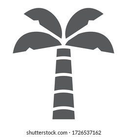 Palm tree glyph icon, summer and beach, palm sign vector graphics, a solid icon on a white background, eps 10