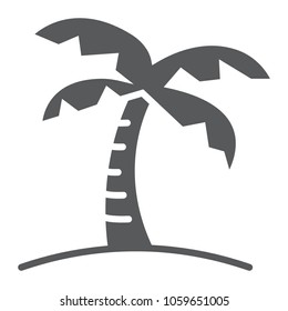 Palm tree glyph icon, travel and tourism, island sign vector graphics, a solid pattern on a white background, eps 10.