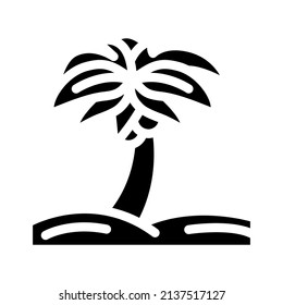 palm tree glyph icon vector. palm tree sign. isolated contour symbol black illustration