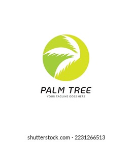 palm tree gold elegant logo vector, coconut tree tropical beach home or marijuana icon design illustration Vector