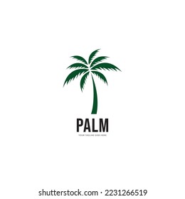 palm tree gold elegant logo vector, coconut tree tropical beach home or marijuana icon design illustration Vector