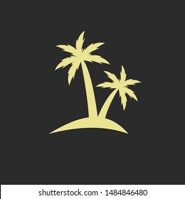 palm tree gold logo icon design vector illustration
