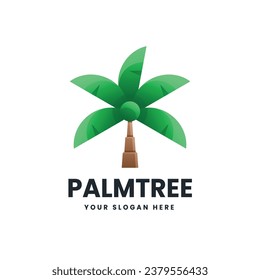 Ilustración de icono del vector de color gradiente de árbol de palma