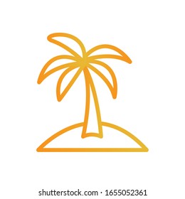 Palm tree gradient style icon design, Beach summer vacation tropical relaxation outdoor nature tourism relax lifestyle and paradise theme Vector illustration