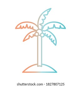 Palm tree gradient style icon design, Beach summer vacation tropical relaxation outdoor nature tourism relax lifestyle and paradise theme Vector illustration