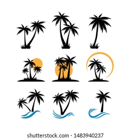 Palm tree graphic design template vector isolated