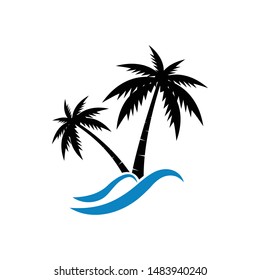Palm tree graphic design template vector isolated