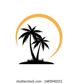 Palm tree graphic design template vector isolated