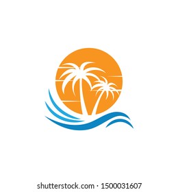 Palm tree graphic design template vector isolated