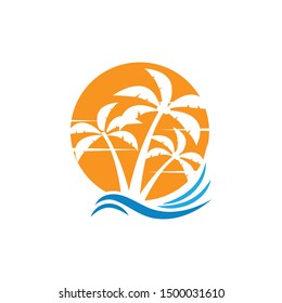 Palm tree graphic design template vector isolated