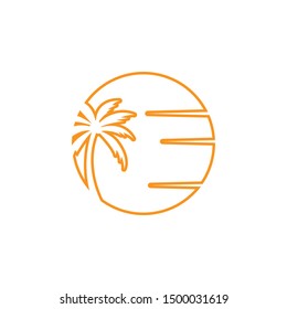 Palm tree graphic design template vector isolated