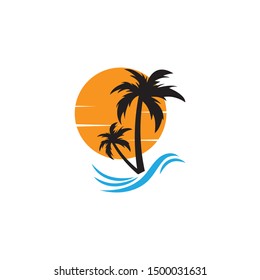Palm tree graphic design template vector isolated