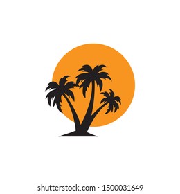 Palm tree graphic design template vector isolated