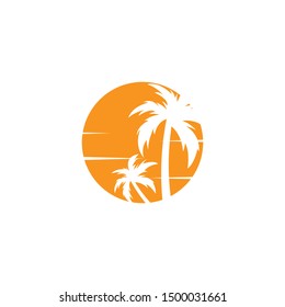 Palm tree graphic design template vector isolated