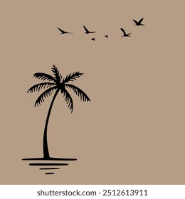 Palm tree graphic design vector illustration