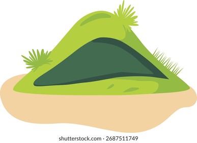 Palm tree com arbustos verdes, adicionando textura exuberante a bandeiras e layouts de design com temática tropical, resort ou férias.
