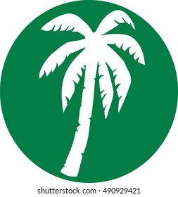 Palm tree in a green circle