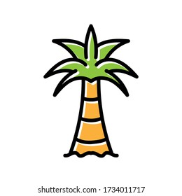 Diseño vectorial de icono dibujado a mano en árbol de palma