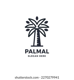 Palm Tree Hipster Logo Vector Icon Illustration