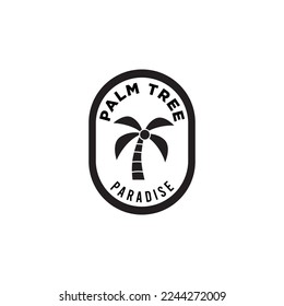 palm tree hipster vintage logo vector icon illustration