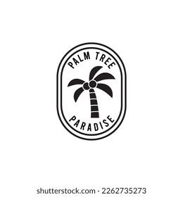 palm tree hipster vintage logo vector icon illustration
