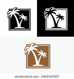 Palm Tree Holiday Coconut Logo