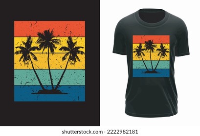 Palm Tree Holiday T-shirt Design