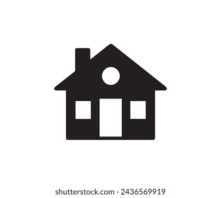 Icono de la palmera y de la casa sobre fondo blanco. Ilustración vectorial.