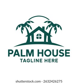 Palm Tree House Logo Design vector 