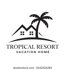 Vector de diseño de logotipo de Palm Tree House 