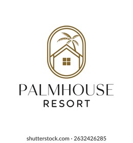 Palm Tree Casa Logo Design vetor 