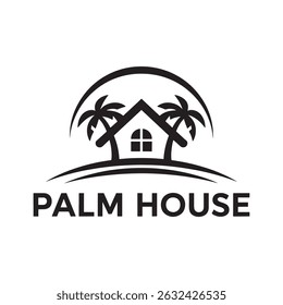 Palm Tree House Vector Design, Unique and Modern
