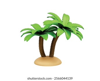 palm tree icon 3d rendering illustration. 